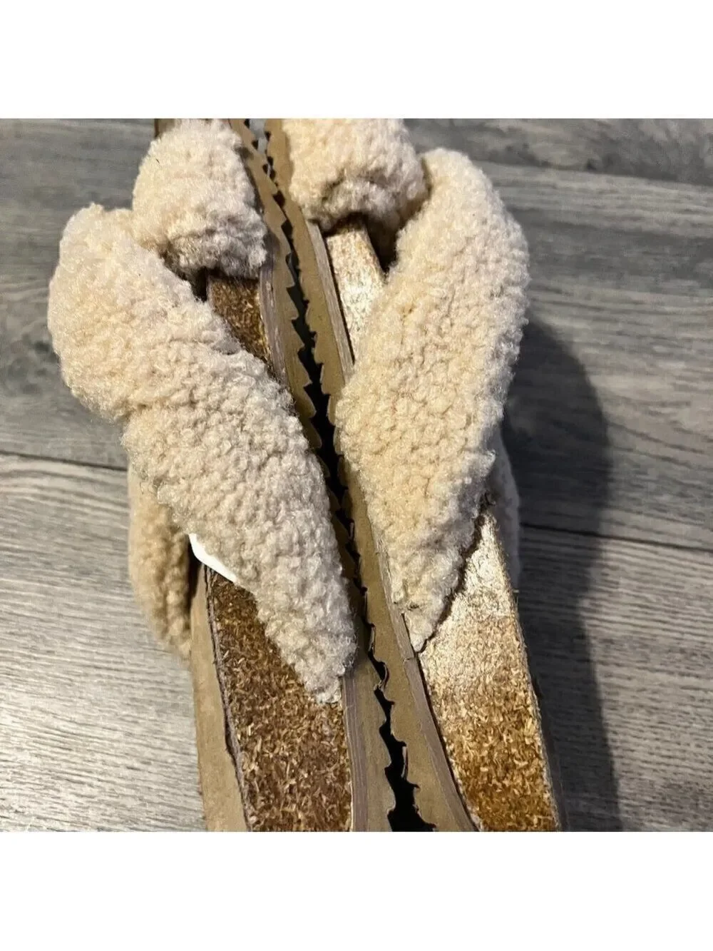 New Treasure & Bond Davina Faux Shearling Slides Size 8